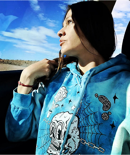 A-Lab Never Grow Up Blue Tie Dye Hoodie