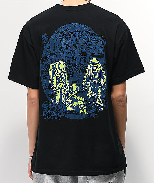 lime green and black graphic tee