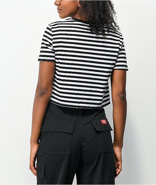 A-Lab Quinne I'm Fine Earth Black & White Stripe T-Shirt