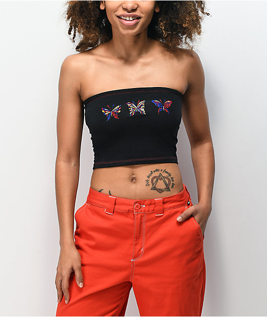A-Lab Rayne Butterfly Black Tube Top