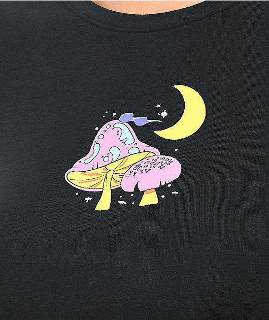 A-Lab Serina Mushroom Black Crop T-Shirt