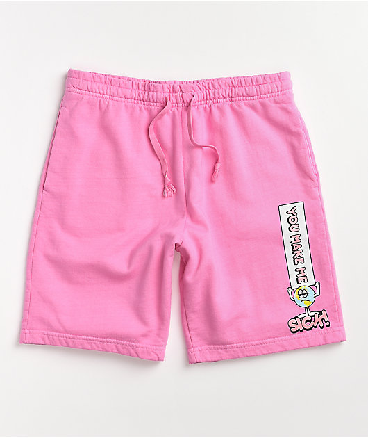 Mens pink sweat shorts on sale