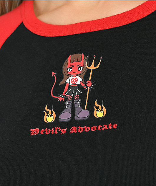 A-Lab Tammie Devil's Advocate camiseta corta negra y roja raglán