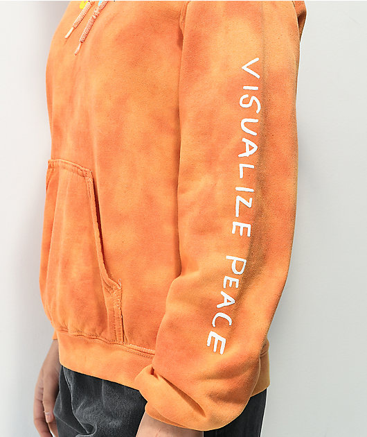 A-Lab Visualize Peace Orange Tie Dye Hoodie