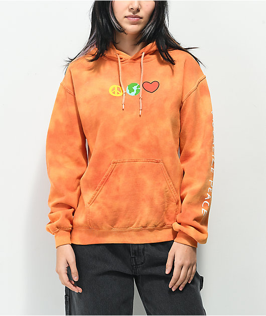 Orange tie dye sweatshirt sale