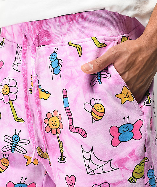 A-Lab Wavelength Pink Tie Dye Sweat Shorts