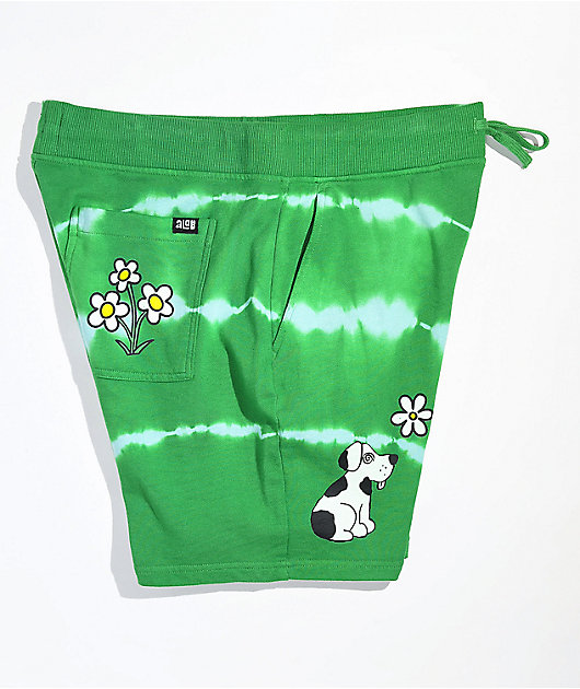 A-Lab Wavelength shorts de chándal tie dye verde y azul