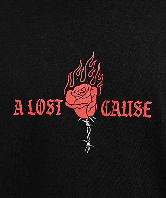 A Lost Cause Burning Rose Black T-Shirt