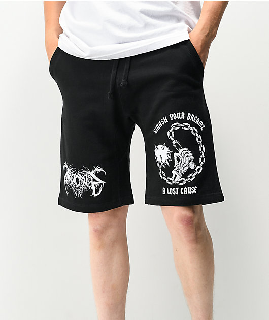 boys black sweat shorts