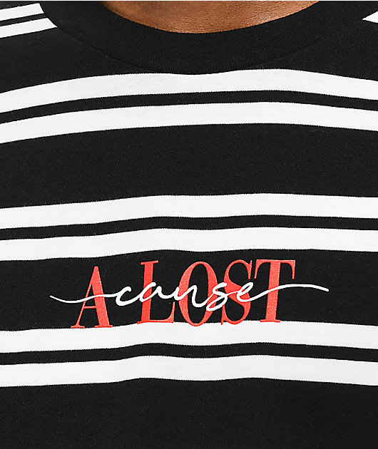 A Lost Cause En Vogue Stripe Black & White T-Shirt