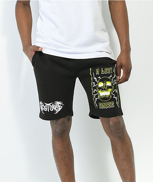A Lost Cause High Voltage Black Sweat Shorts