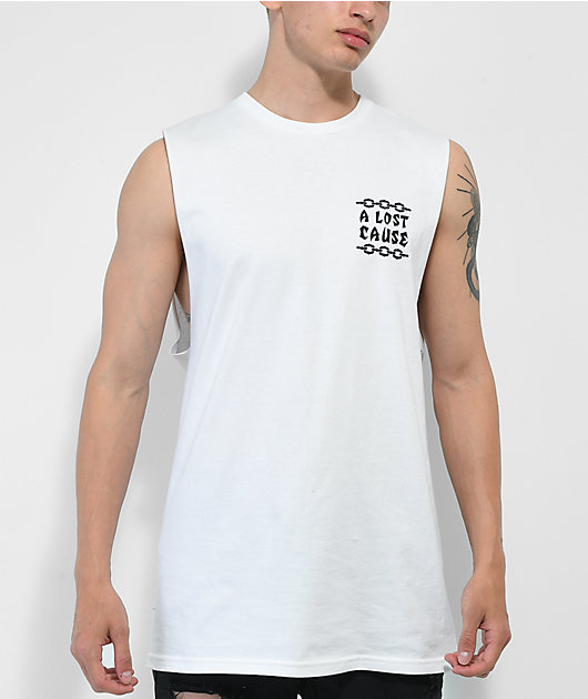 A Lost Cause R.I.P. It Up White Sleeveless T-Shirt