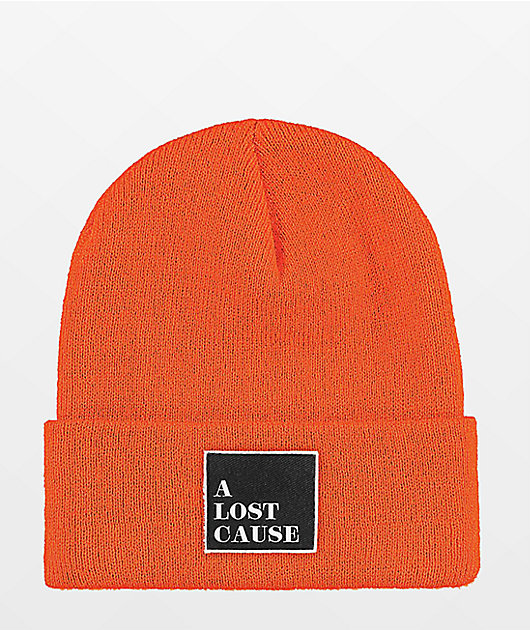 A Lost Cause Squared Tall Orange Beanie