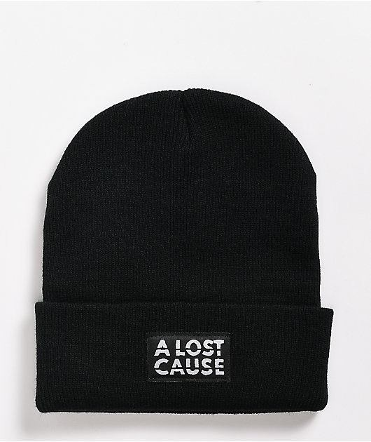 A Lost Cause Stacked Black Beanie