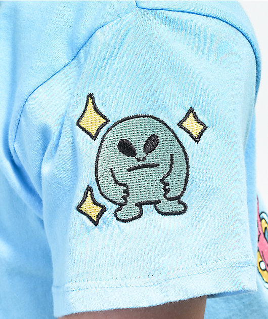 A.LAB Ballina Embroidered Blue Crop T-Shirt