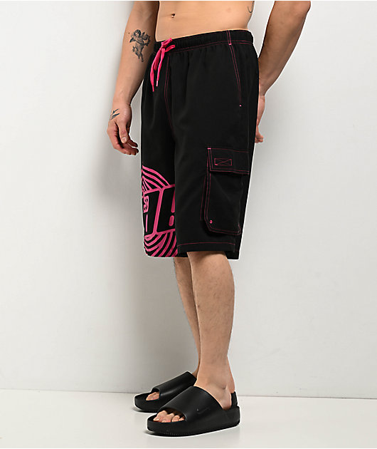 A.LAB Bass Black Cargo Board Shorts