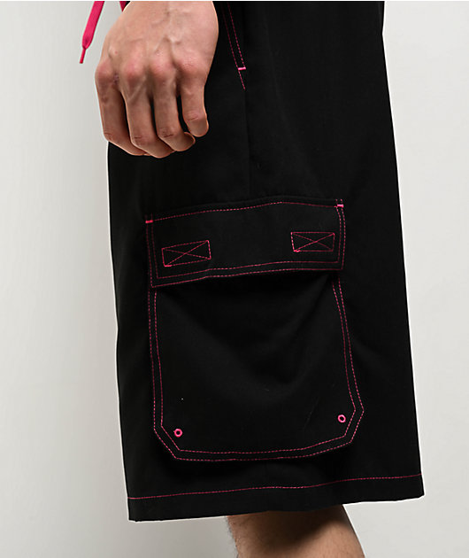A.LAB Bass Black Cargo Board Shorts