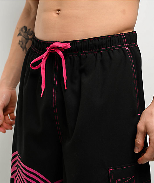 A.LAB Bass Black Cargo Board Shorts
