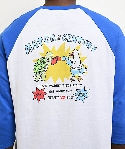 A.LAB Boxing Jerry White & Blue Three Quarter Sleeve T-Shirt