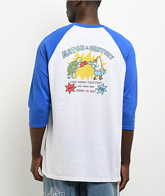 A.LAB Boxing Jerry White & Blue Three Quarter Sleeve T-Shirt