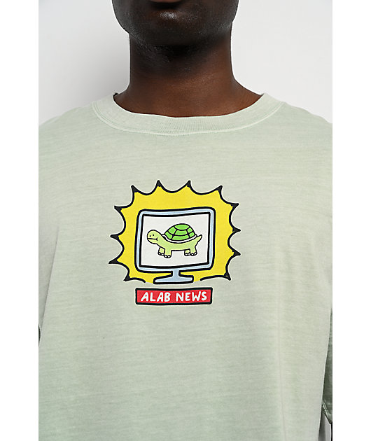 A.LAB Breaking News Mint Green Wash T-Shirt | Zumiez