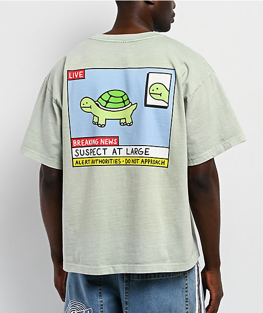 A.LAB Breaking News Mint Green Wash T-Shirt | Zumiez
