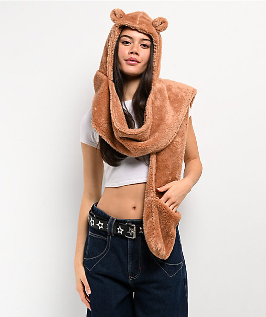 A.LAB Brown Plush Bear Scarf Snood | Zumiez
