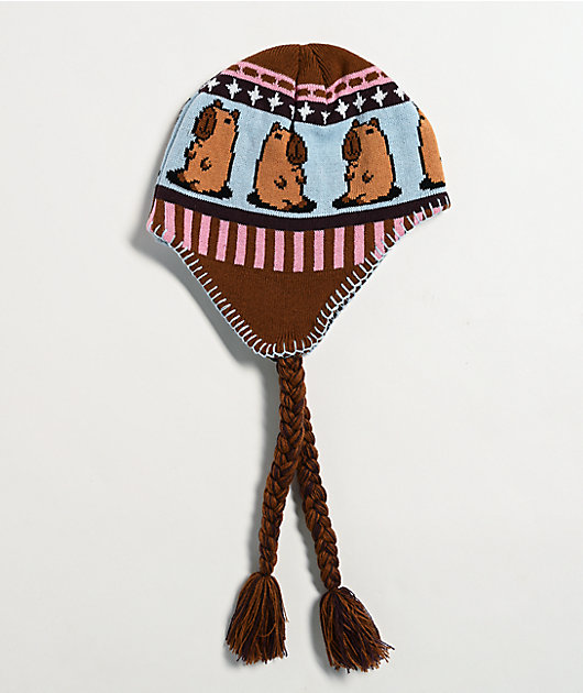 A.LAB Capybara Brown Flap Beanie | Zumiez