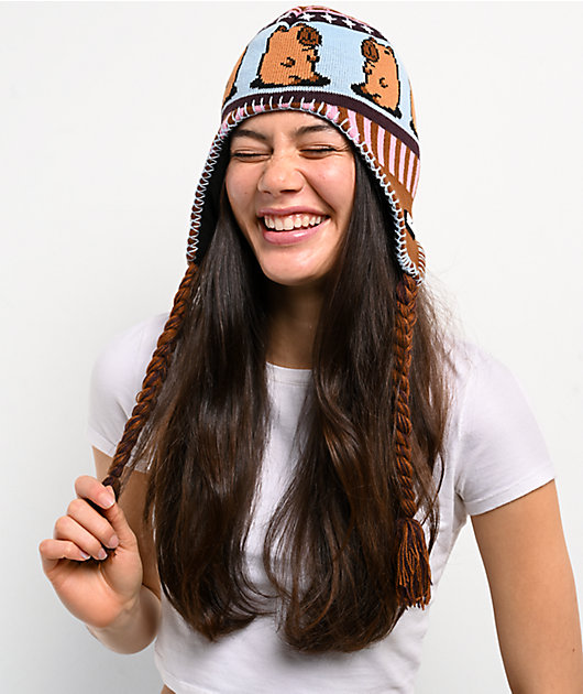 A.LAB Capybara Brown Flap Beanie | Zumiez