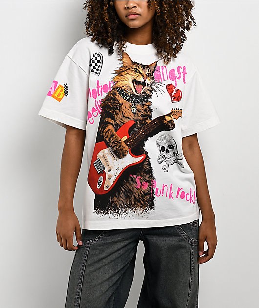A.LAB Cat Rock White Oversized T-Shirt