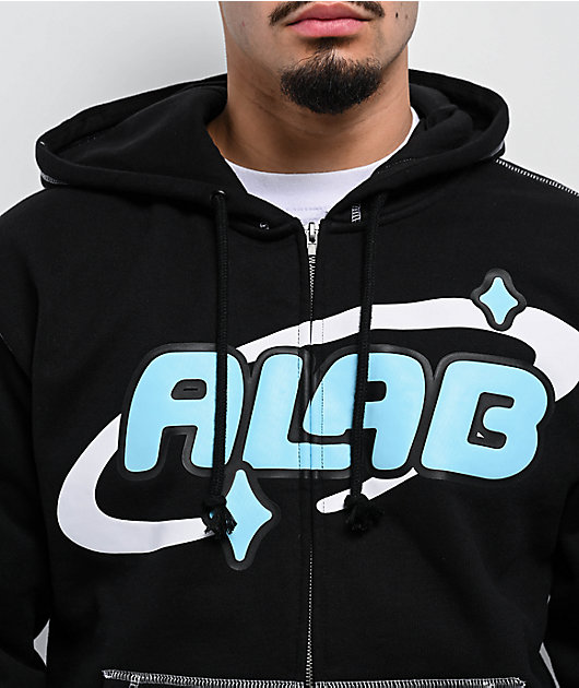 deepweb zip up hoodie size-α A.LAB Dark Web Black Zip Hoodie | Zumiez