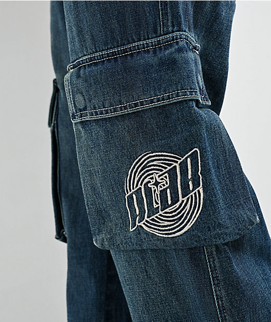 A.LAB Ether Blue Cargo Flare Jeans | Zumiez
