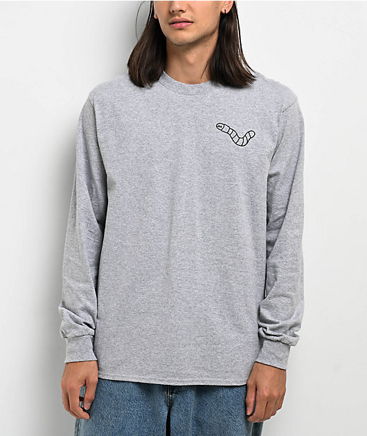 A.LAB Heather Grey Wanted Worm Long Sleeve T-Shirt | Zumiez