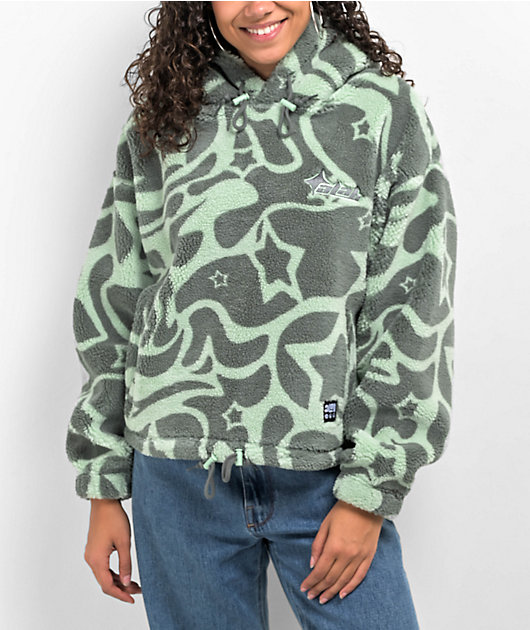 A.LAB Kendallie Warpy Star Jade Crop Fleece Hoodie | Zumiez A.LAB Kendallie Warpy Star Jade Crop Fleece Hoodie | Zumiez