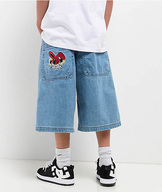 【MUCENT】 SLAP PIGMENT WASHING L LOGO DENIM SHORTS MUCENT】 SLAP PIGMENT WASHING L LOGO DENIM SHORTS MUCENT