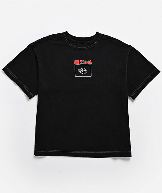 A.LAB Kids Missing Jerry Black Wash T-Shirt