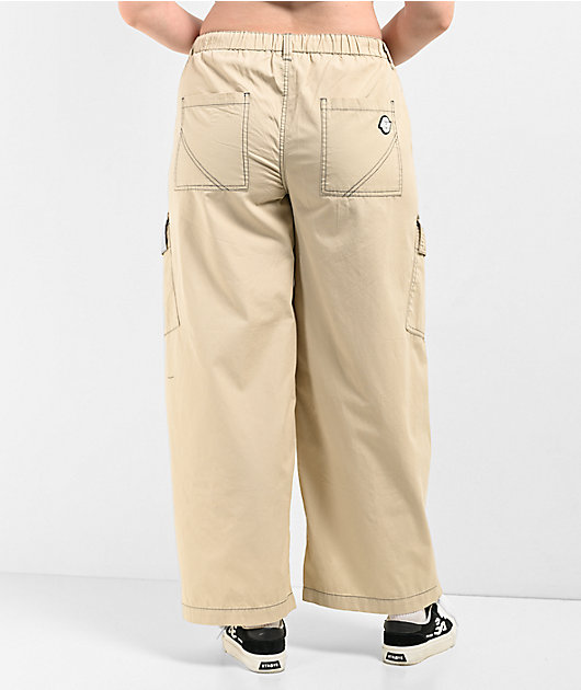 A.LAB Leo Y2K Rave Natural Wide Leg Cargo Pants
