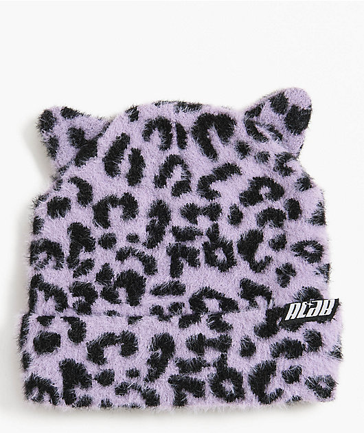 Labyrins   Picture Beanie14 昼夜柄 labyrins A.LAB Leopard Lavender Beanie | Zumiez