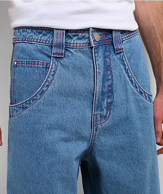 A.LAB Mega Piped Blue & Pink Jeans