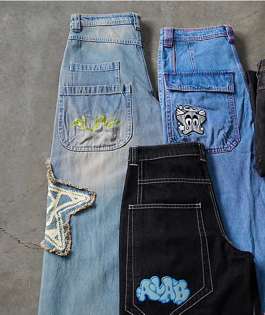 A.LAB Mega Piped Blue & Pink Jeans