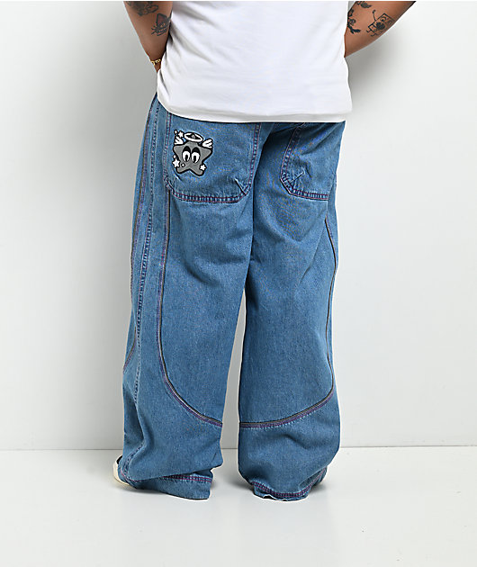 A.LAB Mega Piped Blue & Pink Jeans | Zumiez