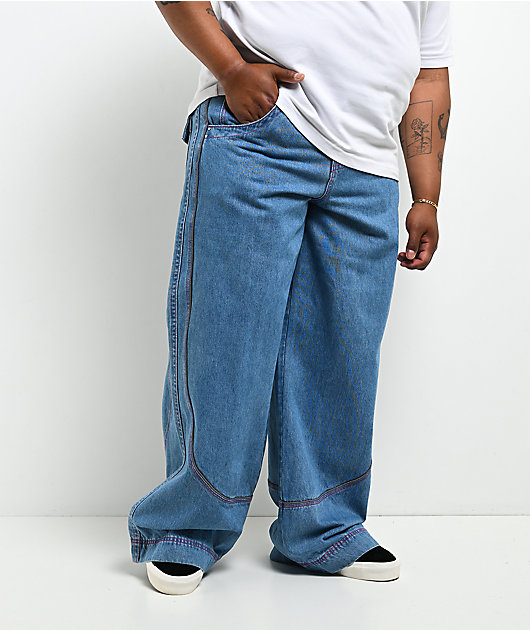 ASSASSYN JEANS PITBULLZ アメリカンフットボール　XL A.LAB Mega Piped Blue & Pink Jeans | Zumiez