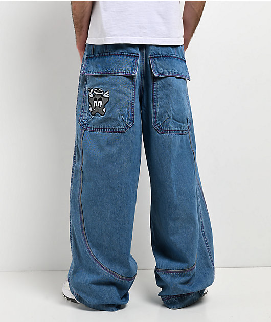 A.LAB Mega Piped Blue & Pink Jeans | Zumiez