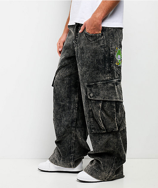 A.LAB Mega Rave Black Wash Corduroy Cargo Pants | Zumiez