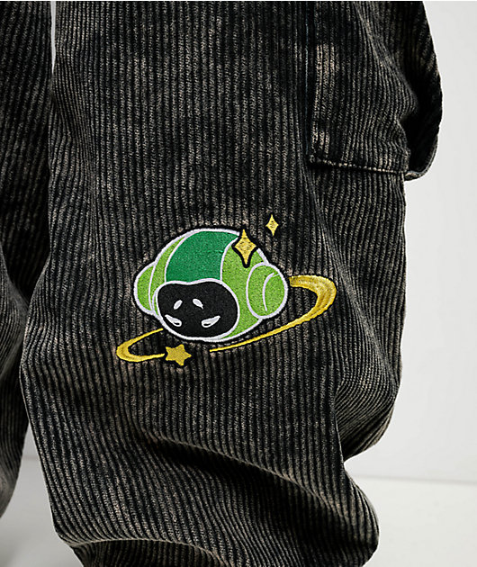A.LAB Mega Rave Black Wash Corduroy Cargo Pants | Zumiez