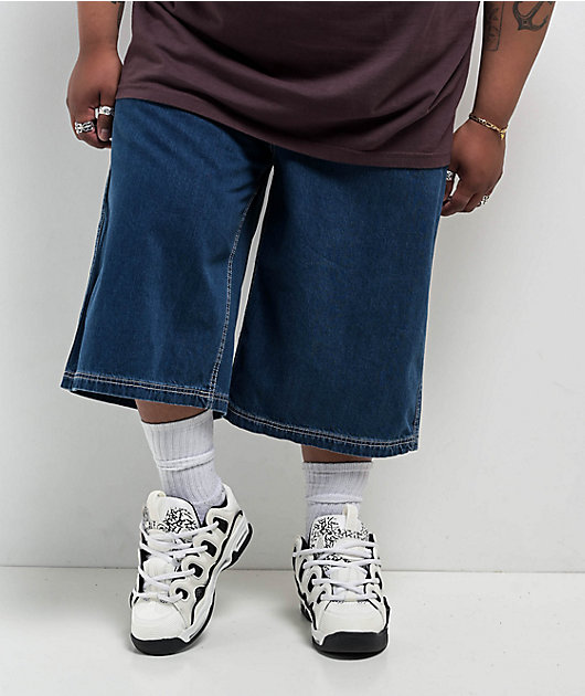 A.LAB Mega Rave Dark Blue Denim Skate Shorts