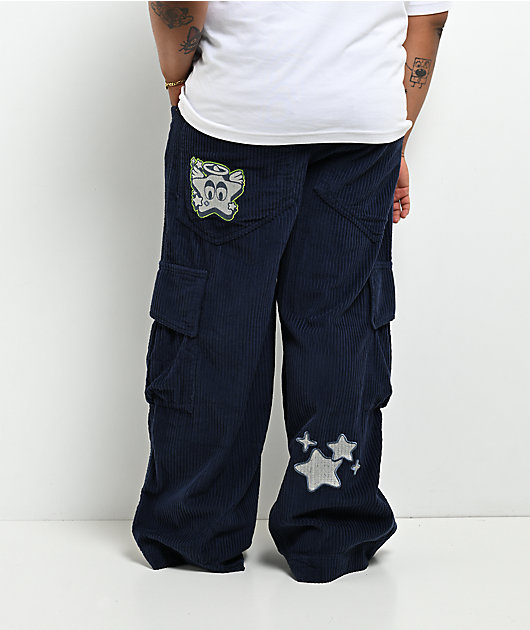 A.LAB Mega Rave Indigo Corduroy Cargo Pants