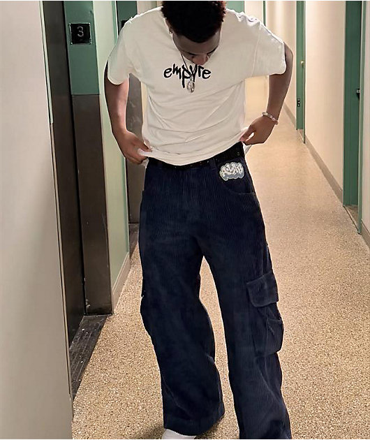 A.LAB Mega Rave Indigo Corduroy Cargo Pants | Zumiez