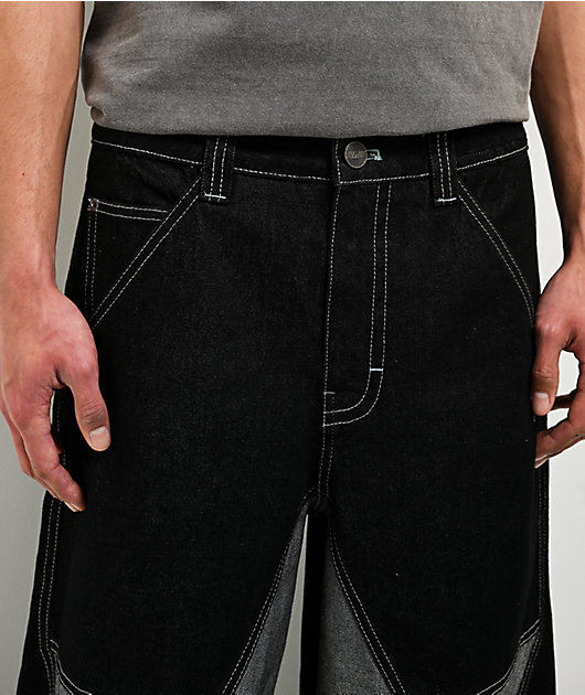 A.LAB Mega Star Contrast Black Baggy Jeans | Zumiez