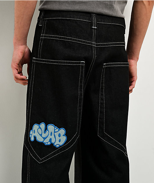 A.LAB Mega Star Contrast Black Baggy Jeans